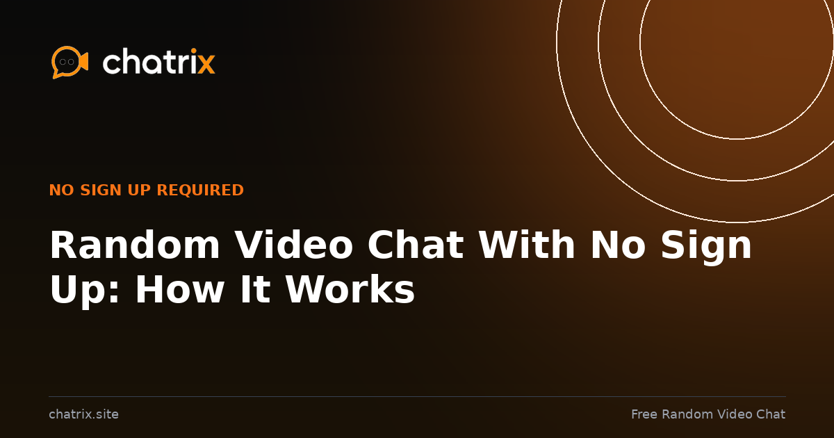Random Video Chat No Sign Up With No Sign Up: How It Works 2026
